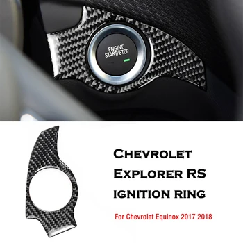 

Car Styling Stickers For Chevrolet Equinox 2017 2018 2019 Carbon Fiber Center Console Start Stop Engine Ignition Knob Key Rings
