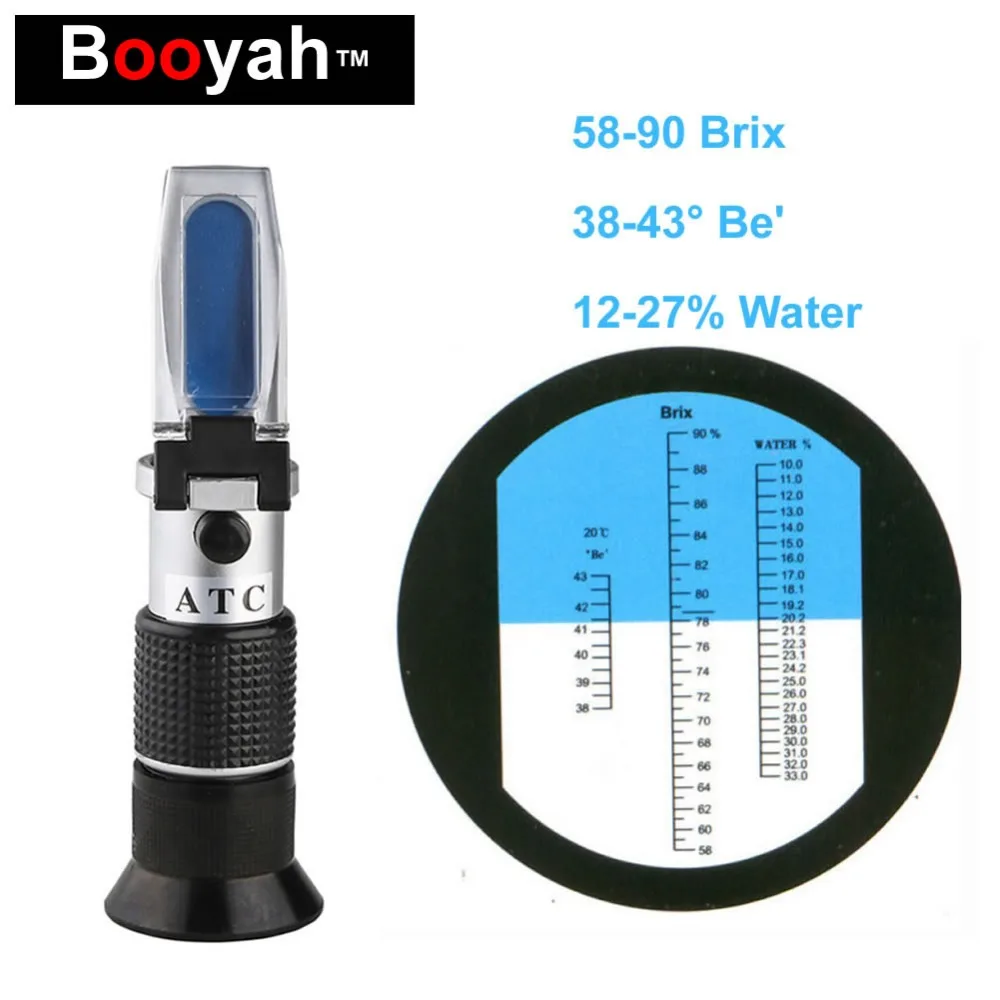 New Booyah Honey Refractometer Beekeeping Tester 3 in 1 58 90 Brix