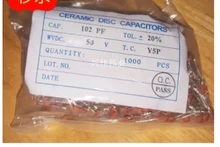 Condensadores de cerámica de 50V 102PF 1NF 1000PF 0.001 UF/102pf condensadores de disco de cerámica (1000 unids/lote)...