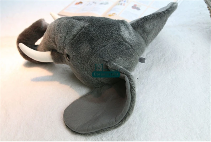 Dorimytrader Pop Anime Realistic Animals Heads Elephant Fox Panda Deer Rhinoceros Plush Toys Animal Wall Hanging Nice Home Decoration Doll DY61780(6)
