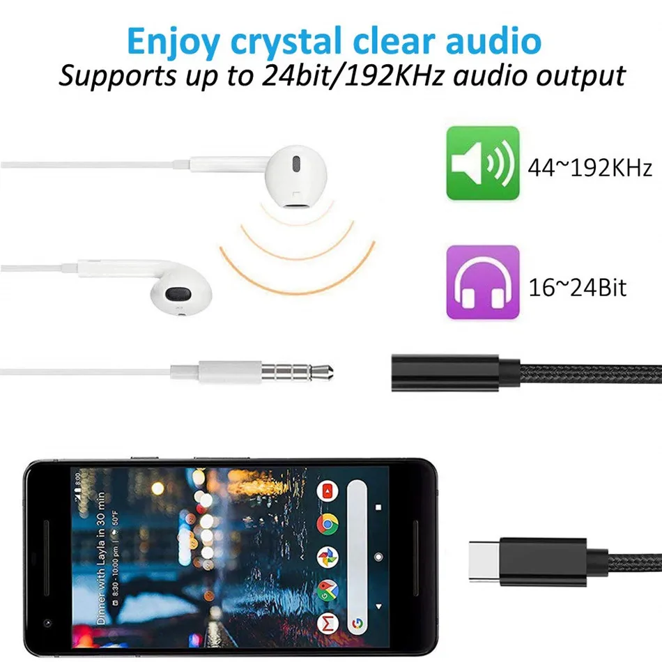 USB C до 3,5 разъем кабель для наушников Тип C до 3,5 мм AUX Наушники Адаптер для huawei mate 20 P20 pro Xiaomi Mi 6 8 аудио кабель