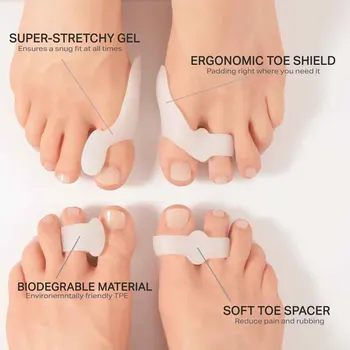 1pair gel-bunion-guard Silicone Gel Bunion Toe Braces Big Toe Corrector Footware Women Orthopedic Toes Corrector Thumb Separator