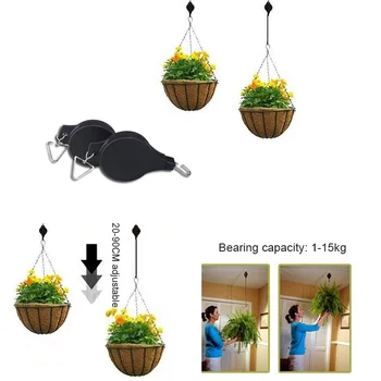 

4pcs Retractable Hanging Hook Heavy Duty Adjustable Potted Plant Basket Hook Hanger #5