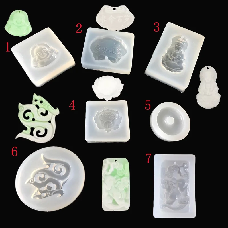 

1PC Chinese Lucky Liquid Silicone Expoxy Mold Resin Jewelry Mold UV Pendant Jewelry Accessories Handcraft Jewelry Tool