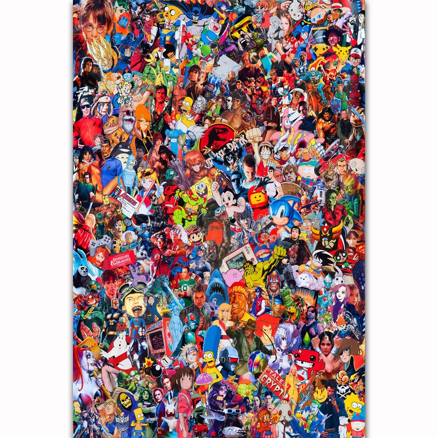 

FX1475 Hot Stranger Things The Terminator Classic Horror Movie Film Collage Poster Art Silk Canvas Home Room Wall Printing Decor