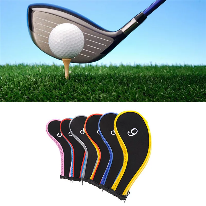 10 PCS Golf Club Head Cover Iron Putter Headcover Protect Set Number Printed with Zipper Golf Club Accessories