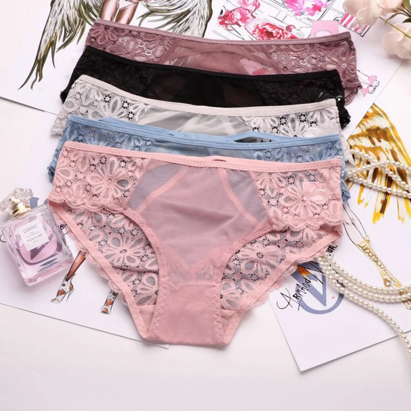 Spandcity Floral Embroidered Lace Sexy Women Underwear Modern Hollo Out 