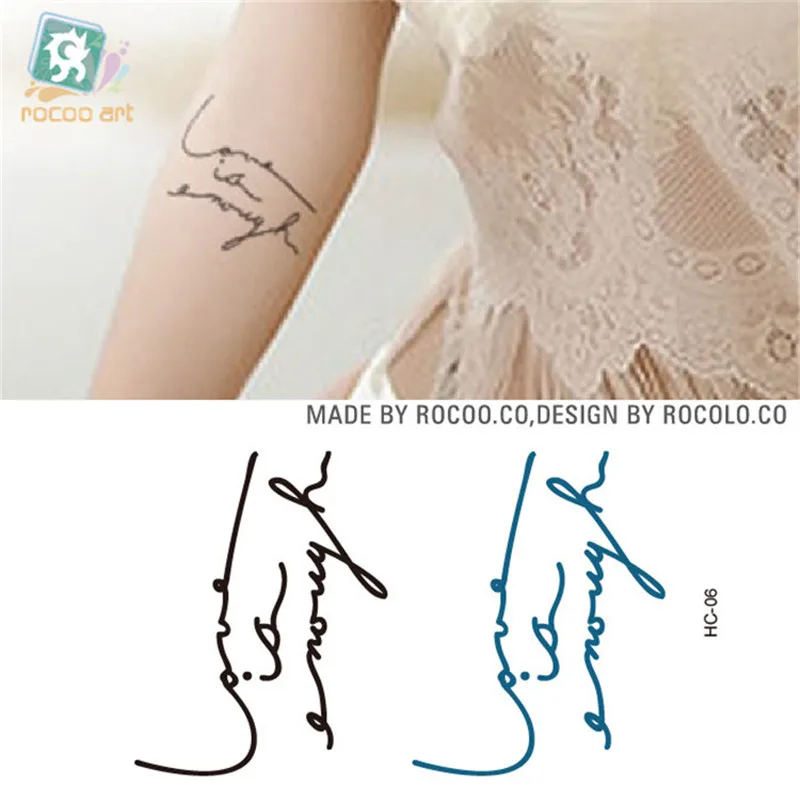 

Body Art waterproof temporary tattoos for men women simple 3d English letters design flash tattoo sticker Free Shipping HC1006