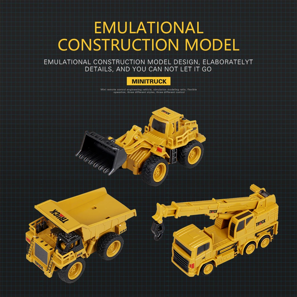Инновационный мини RC инженерный автомобиль модель грузовика из сплава автомобиль игрушки Бульдозер кран грузовик игрушка пульт дистанционного управления в случайном цвете