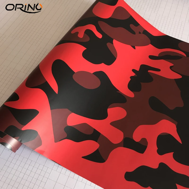 Black Red Camouflage Vinyl Film Wrap-1