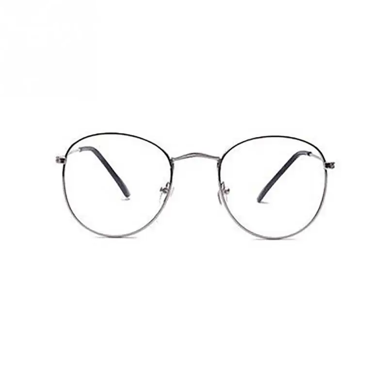 Унисекс модные классические золотые металлические оправы очки женские мужские классические винтажные стильные оптические очки для чтения - Цвет оправы: Silver