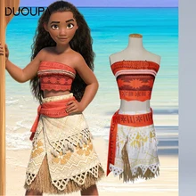 DOUOPA Princess Moana Cosplay Costume 2019 For Children Vaiana Dress Costume with Necklace For Halloween Costumes For Kids Girls DOUOPA Princess Moana Cosplay Costume 2019 For Children Vaiana Dress Costume with Necklace For Halloween Costumes For Kids Girls