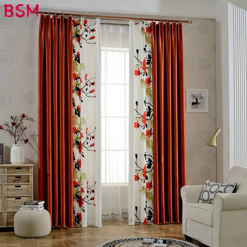

Custom Made Brown White Flower Window Curtain Bed Room Japanese Curtains Tulle Splice New Jacquard Rideau Roman Living AWB0040