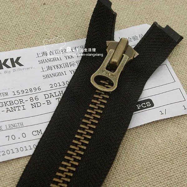 60 80cm 8 YKK bronze metal large zipper leather jacket men's accessorieszipper accessories