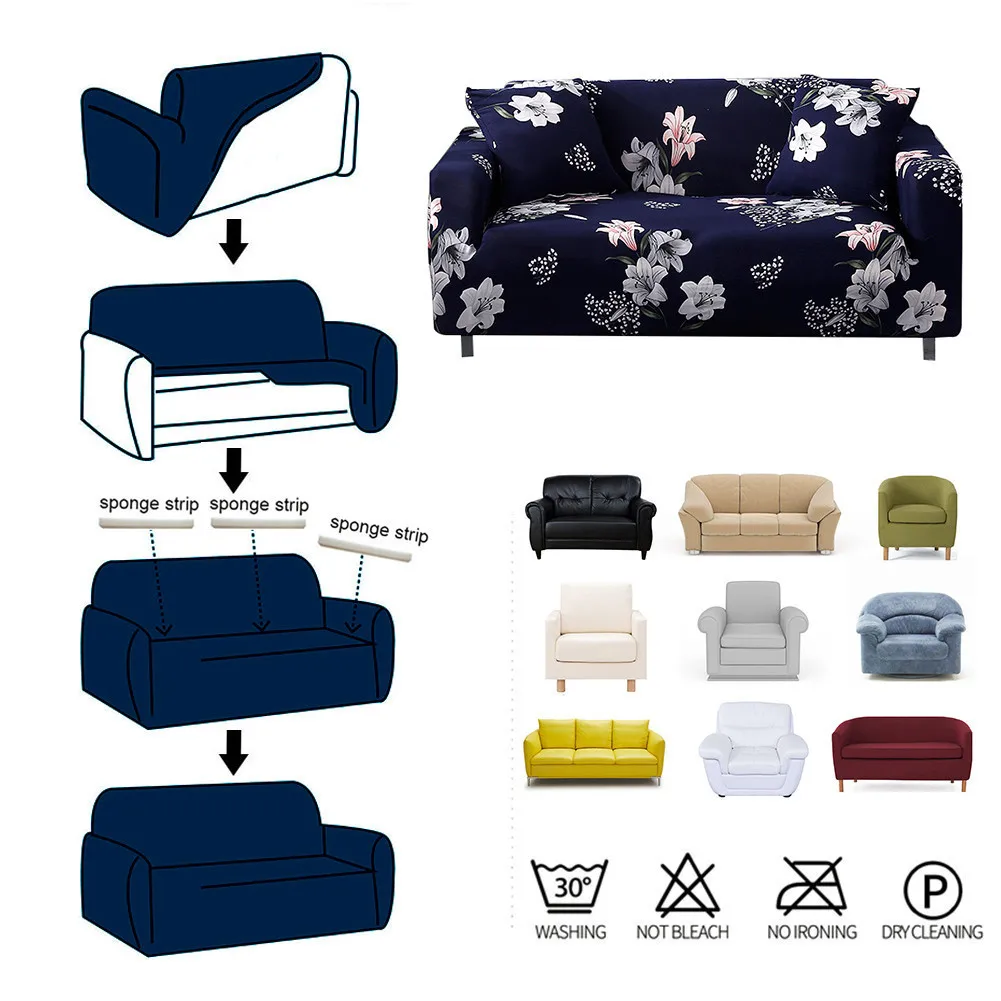 

Printing Bird Sofa Bed Cover Folding Ling Chair Seat Slipcovers Stretch Covers Cheap Couch Protector Elastic Futon Bench Covers