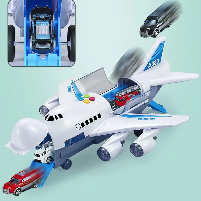 4 стиля музыкальная история симулятор трек инерции детская игрушка для хранения самолета пассажирский самолет Ploice пожарно-спасательный автомобиль для маленьких мальчиков