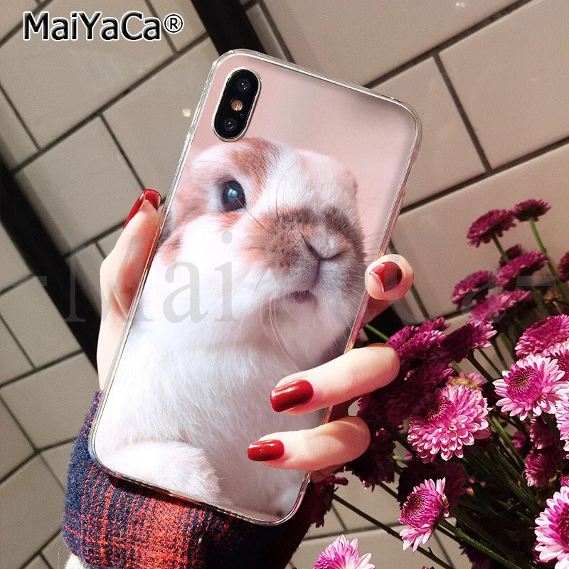 MaiYaCa, мягкий чехол для телефона из ТПУ с милым рисунком кролика, кролика, для Apple iPhone 8, 7, 6, 6S Plus, X, XS, MAX, 5, 5S, SE, XR