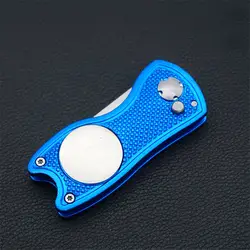 Алюминиевый Divot инструмент с зубчиками с кнопкой Магнитный маркер мяча портативный для гольф-клуба JT-Прямая поставка