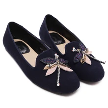 Zapatillas Mujer Casual Size 34-40 Ladies Flats 2017 Spring Black/Blue Flat Leather Women Round Toe Shoes Fashion Ladies Loafers