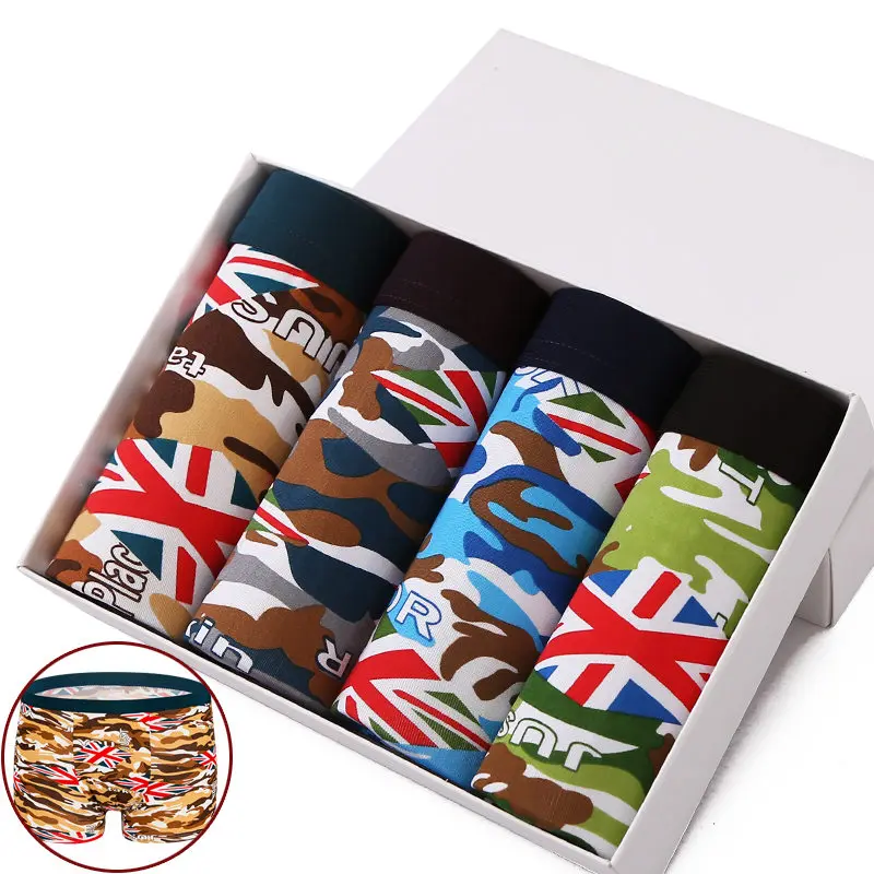 

4Pcs/lot New Male Underwear Men Boxer Men's Sexy Underpants For Man Panties Comfortable Breathable
