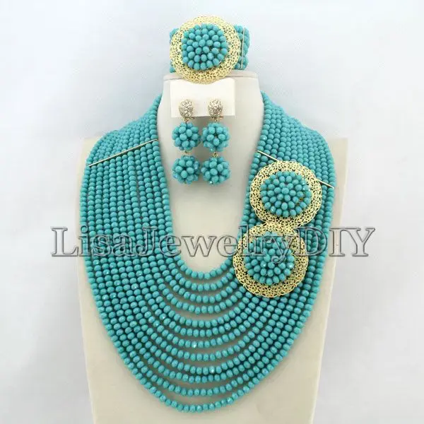 

Amazing African Beads Jewelry Set For Women Gift Jewelry Necklace Set Crystal Beads 2017 New Fashion Free Shipping HD5040