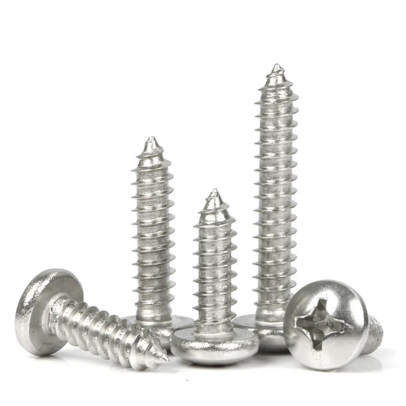 

10PCS 304 Stainless Steel Round Head Self-tapping Screw Wood Screw M4.2 * 45
