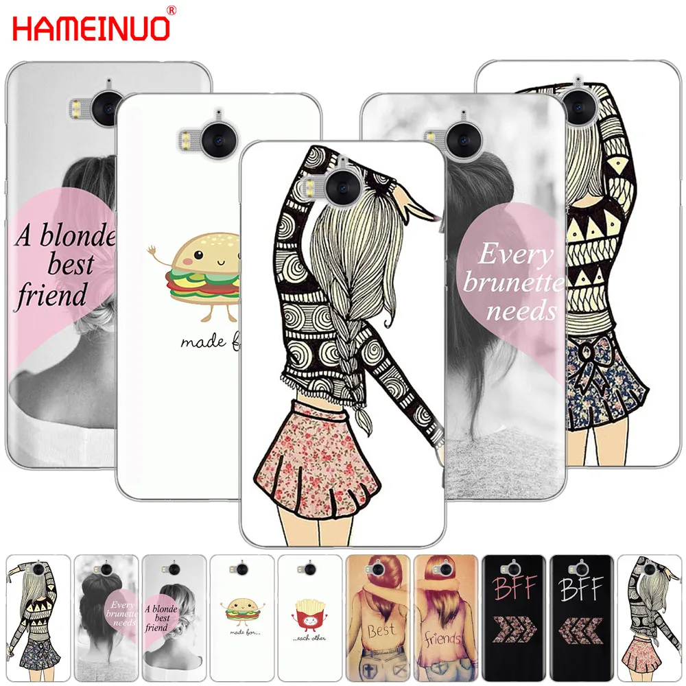 

HAMEINUO Best Friends Emoji cell phone Cover Case for huawei honor 3C 4X 4C 5C 5X 6 7 Y3 Y6 Y5 2 II Y560 2017