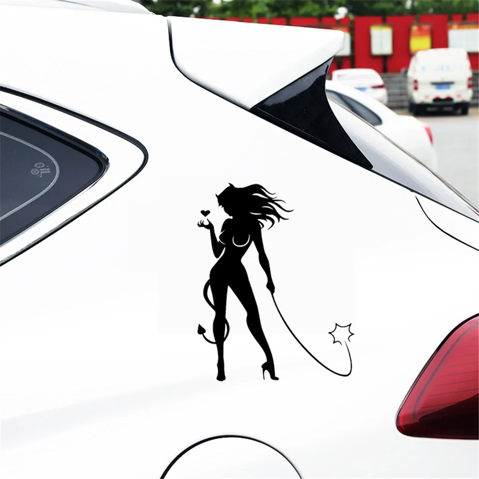 Sexy Devil Girl Personal Car Styling Decorative Sticker Classic Fashion Window Glass Decals Creative Decal Stickers 10.212 (2)