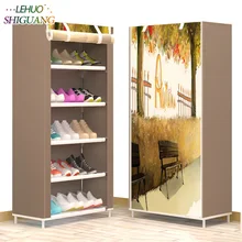 Shoe cabinet 6 layer 5 grid Non woven fabrics large shoe font b rack b font
