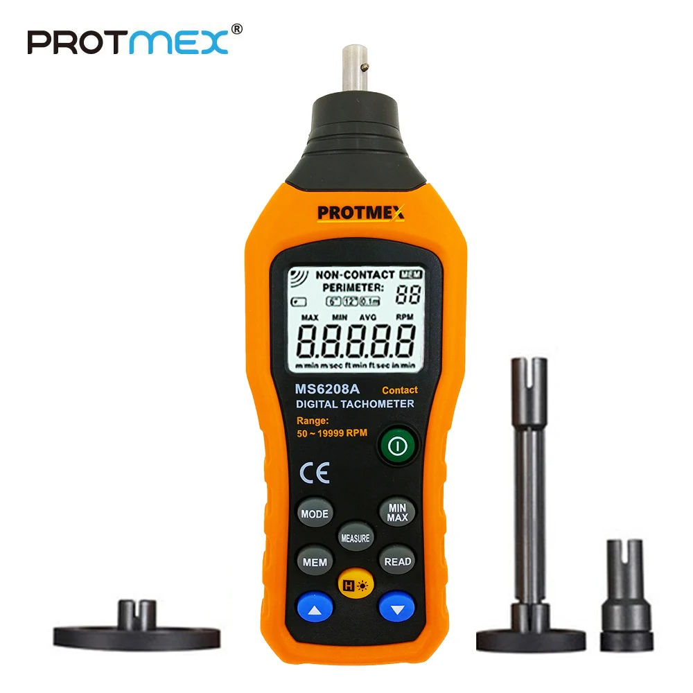 Цифровой тахометр Protmex MS6208A измеритель скорости контакта 50 19999 ОБ/мин|Приборы для