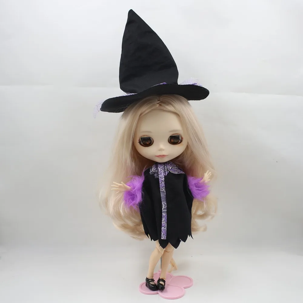 Наряды для Blyth, кукольный костюм колдуньи, включая остроконечную шапочку, костюм на Хэллоуин для 1/6, azone BJD pullip licca