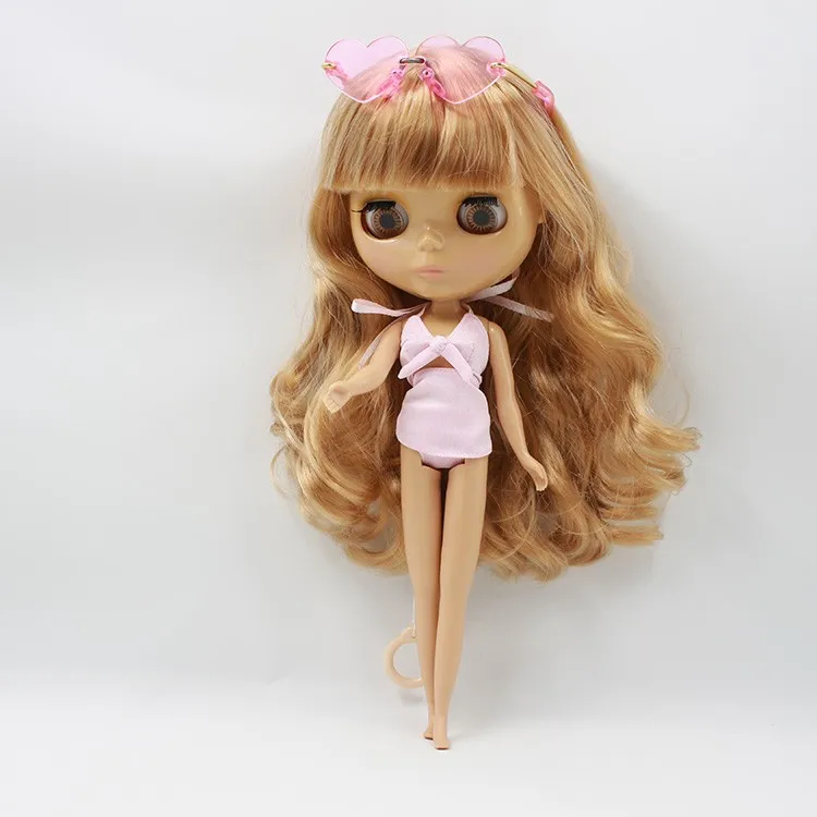 Factory Blyth 1/6 Nude Doll 230BL2240/331 Brown Long Wavy Hair With Bangs Free Shippng 4 Colors For Eyes Suitable For DIY