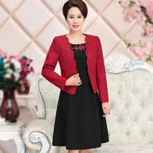 2 шт. Новинка Высокое качество Женская мода мама осень зима свадьба среднего возраста женская одежда плюс размер тонкая работа