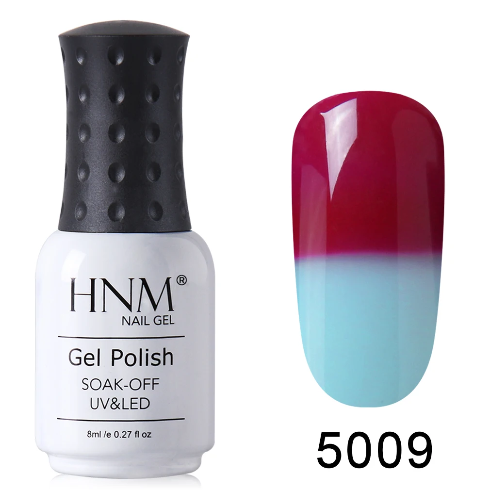 HNM 8 мл изменение температуры Цветной Гель-лак для ногтей замачиваемый Лаки Хамелеон термо лак длительного действия искусство УФ маникюрный лак - Цвет: 5009