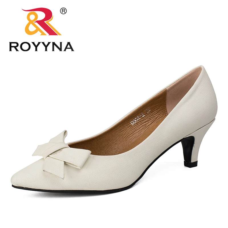 

ROYYNA2017 Sweet New Style Women Pumps Shallow Thin Heels Women Casual Shoes Pointed Toe Synthetic Women Shoes Zapatos Mujer