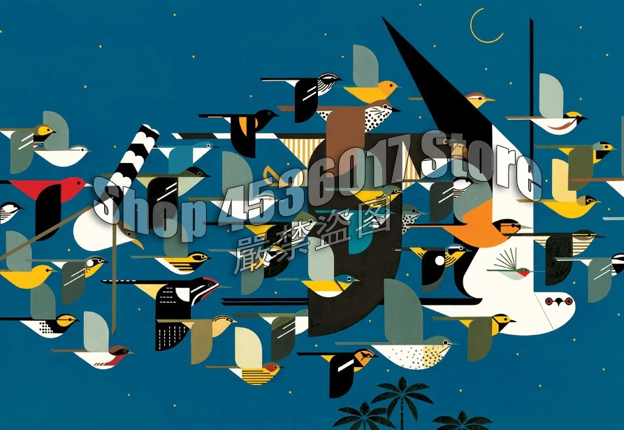 

5d Diy Diamond Painting Full Square,Cross Stitch Pictures,Diamond Mosaic Cartoon Birds Christmas Paintings,Home Decor