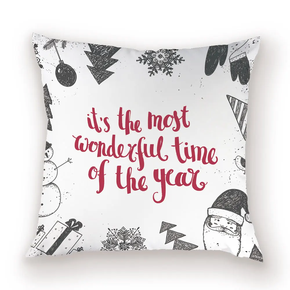 Happy Throw Pillow Cover Holidays Decorative Cushion Covers Halloween Christmas Festival Home Decor Living Room Pillows Case - Цвет: L770-24