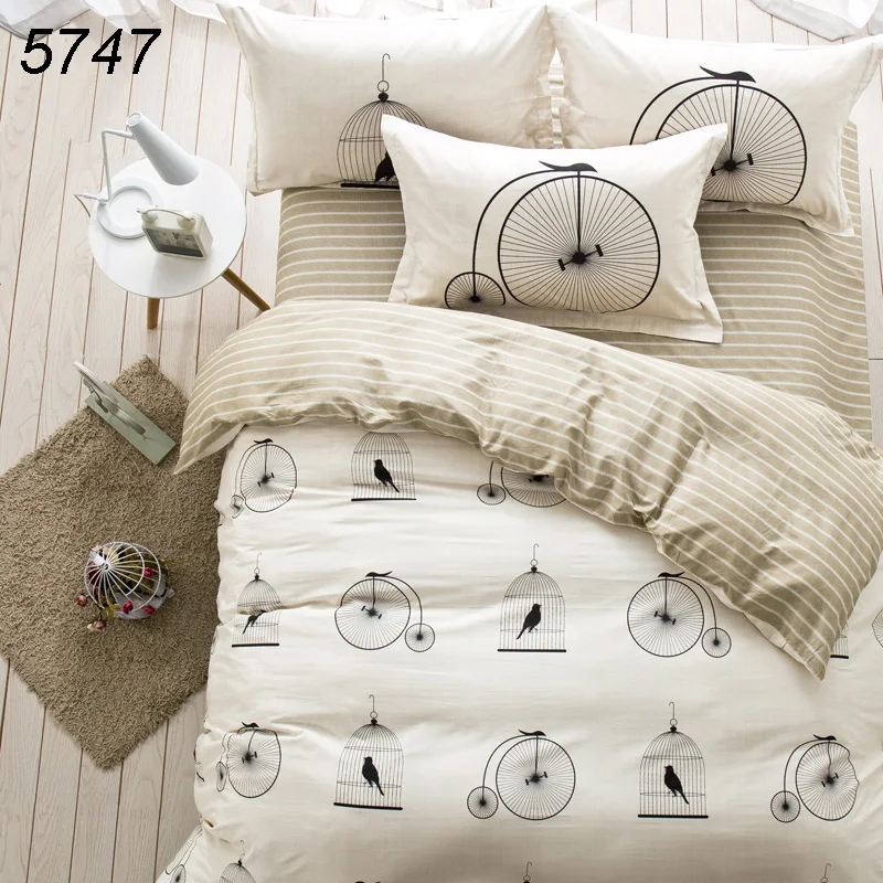 Bird Cage Bicycle Printing Leisure Life Bedding Sets Chinese