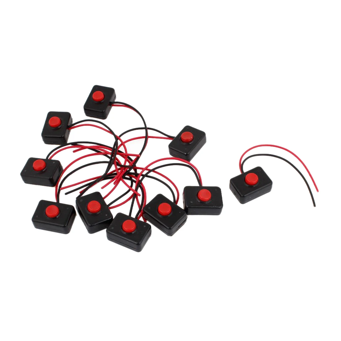 

10 x AC 250V 3A 2 Wire Plastic Momentary Push Button Switch for Car Auto Horn