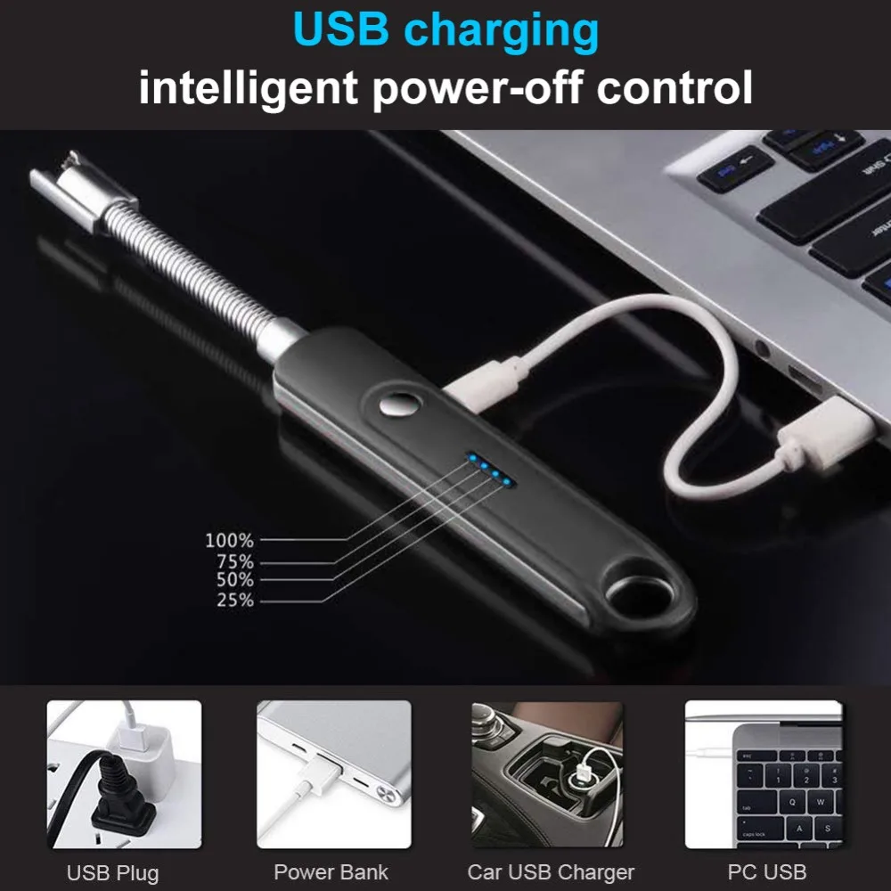 USB перезаряжаемая кухонная зажигалка для свечей Подарочная электрическая