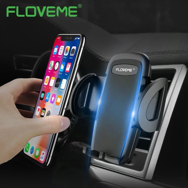 FLOVEME автомобильный держатель телефона 360 вращения нажатием одной кнопки выпуска