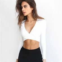 2017 Cross Bandage Women Crop Top T Shirt Female Solid Short Tshirt Fashion Casual Women’s Tees T-Shirts Clothing Cropped Tops