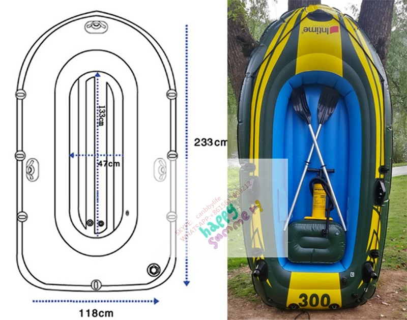 Надувной трехслойный прочный резиновый ПВХ надувной 3 человек лодка рыболовный плот для продажи с ручным насосом и веслами, Boston клапан