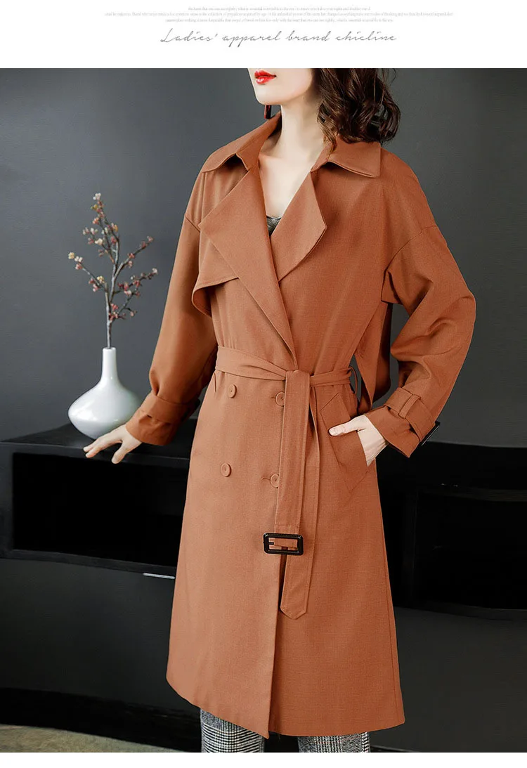 autumn new Korean double-breasted trench coat