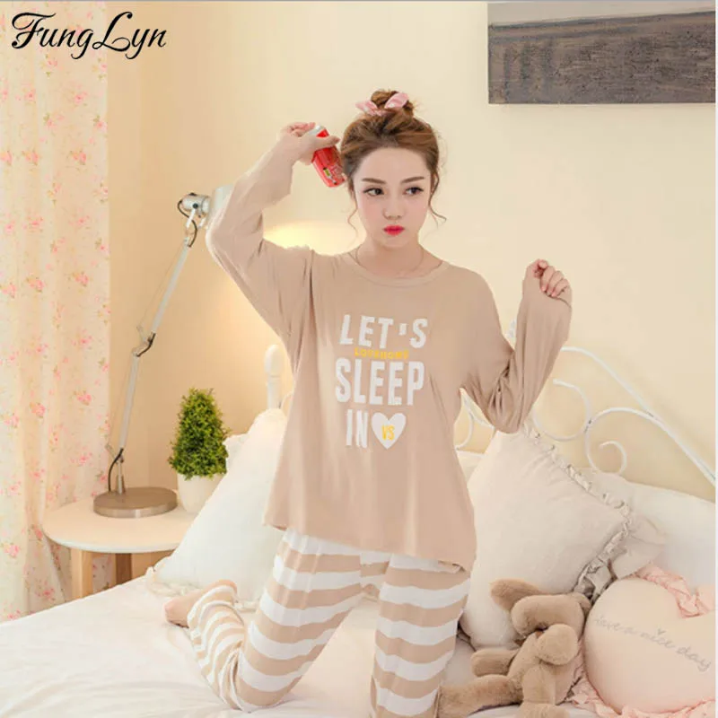 FLC110 Cute Korean Night Suit Female Pajamas For Women Print Loose ...