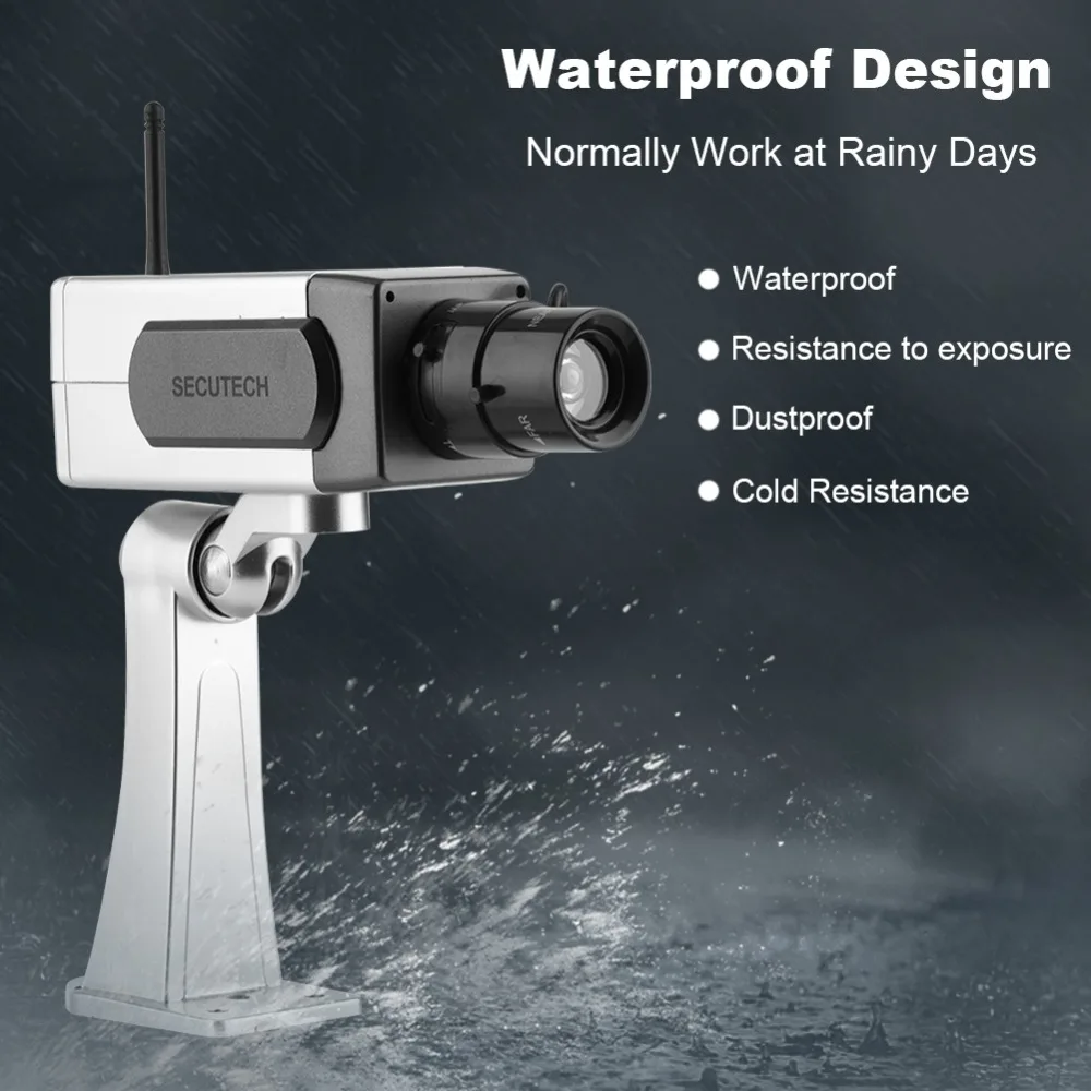 

New Fake Dummy Camera Model Wall mounted Wireless Antenna Motion Detection Motorized Pan Control Led Light CCTV Security Cameras