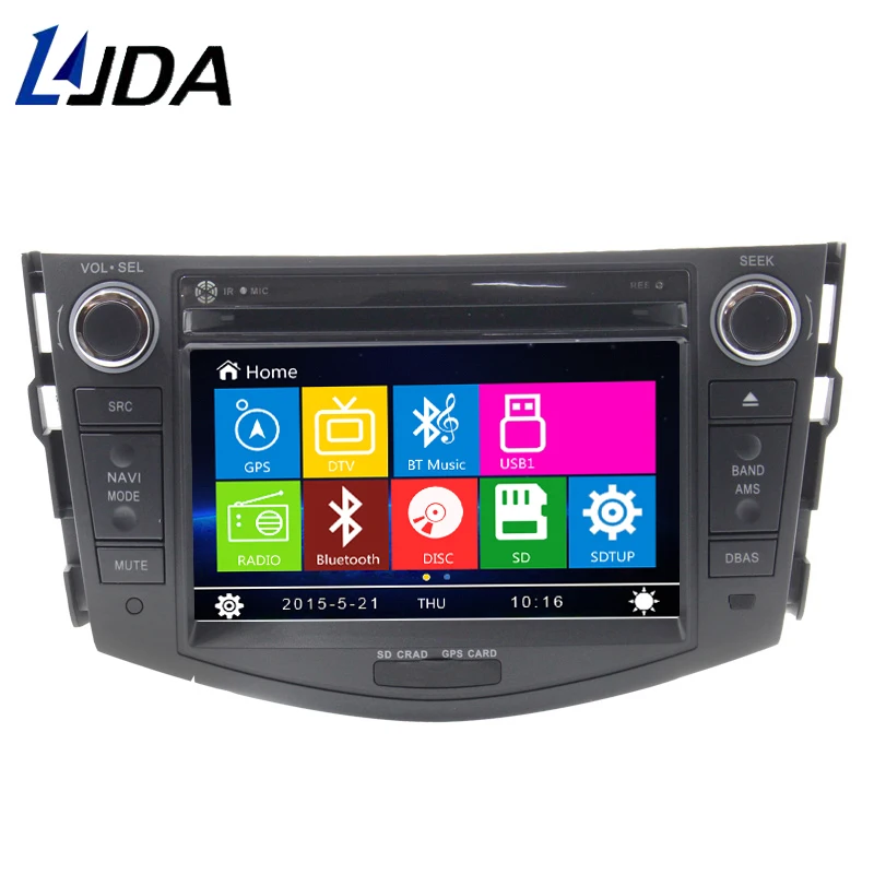 

LJDA 2 DIN 7 Inch car dvd player for Toyota RAV4 Rav 4 2007-2011 in dash 1080P gps navigation Radio Stereo Canbus Free Maps RDS
