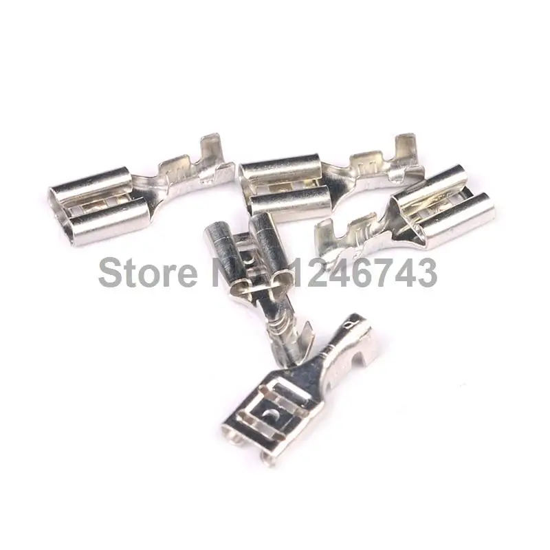 50PCS Quality 4.8mm Female Uninsulated Spade Crimp Connector Terminal