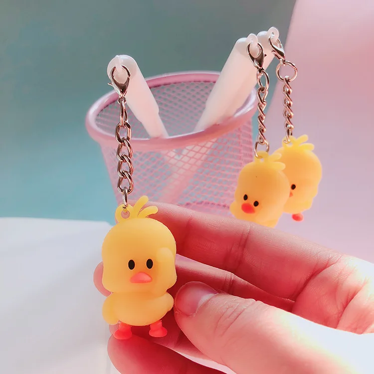 

1pcs Cartoon Yellow Duck Cute Pen Kawaii Pendant Gel Pen 0.5mm Writing Gifts Stationery Korean School Supplies Papelaria Caneta