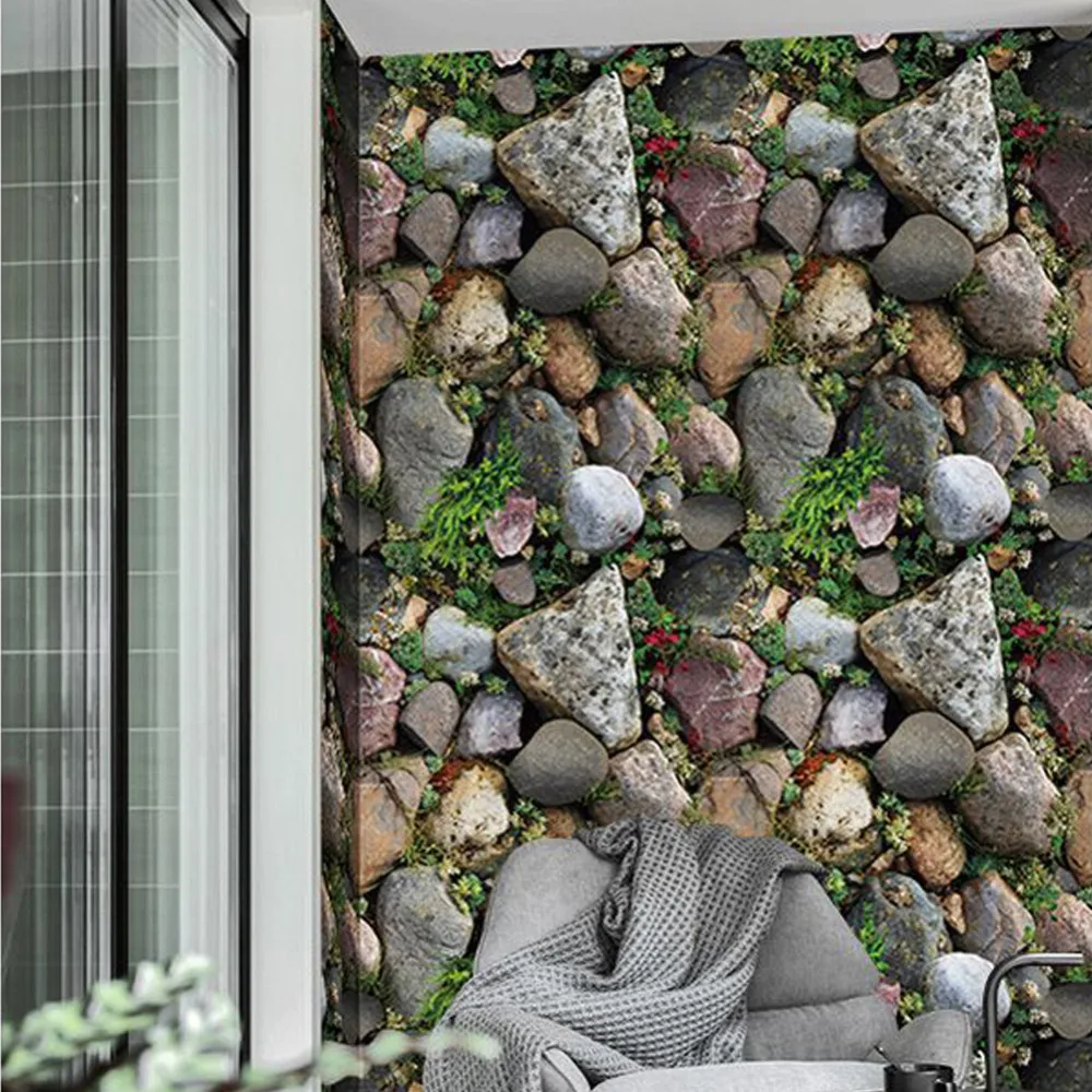 

Waterproof 3D Stone Brick Wallpaper Self adhesive Wall Sticker Home Decor Wall Art Decal Living Room Bedroom Bathroom Kitchen